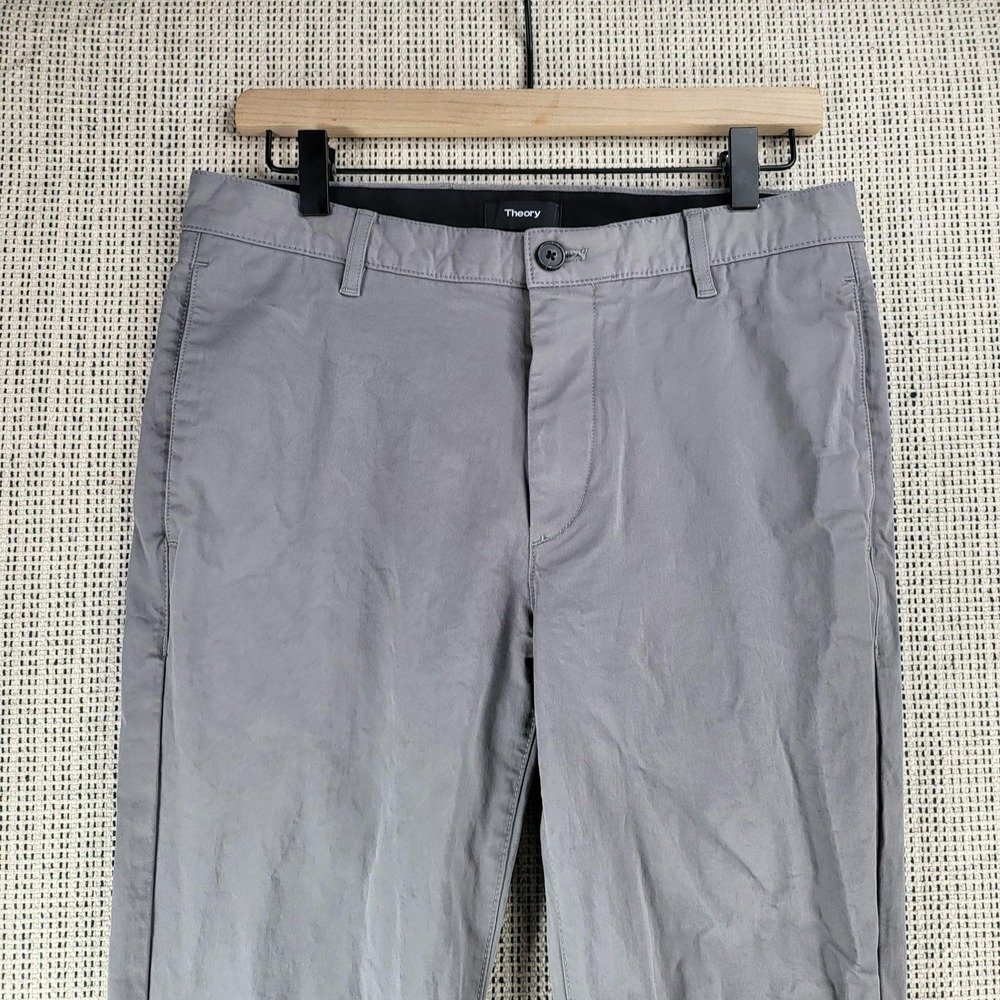 Theory Pants Mens 30 Gray Slim‎ Fit Casual Chino Modern Trousers Made Turkey
